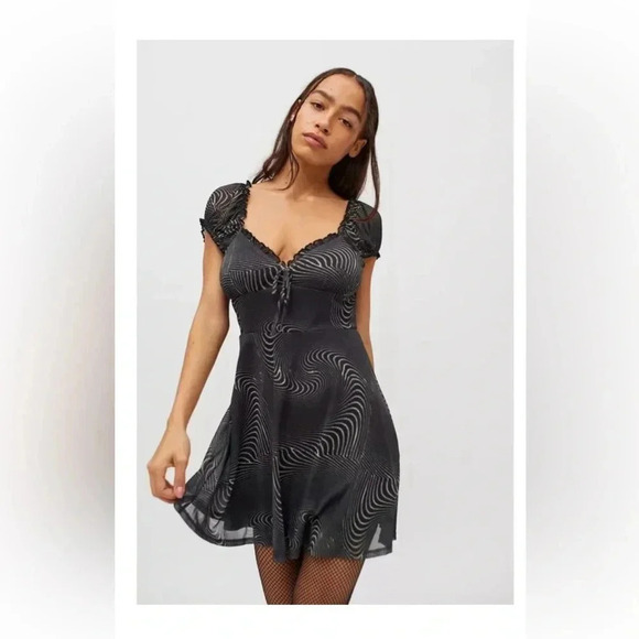 Urban Outfitters Audrey Mesh Mini Dress SP - Picture 1 of 11